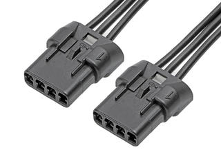 2153101041 - Mizu-P25 Female-to-Mizu-P25 Female Off-the-Shelf (OTS) Cable Assembly, 2.50mm Pitch, Waterproof, Single Row, 150.00mm Length, Tin (Sn) Plating, 4 Circuits, Black