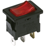 C&K-DA102J12S215HQF Switch Rocker Switch Rocker ON None OFF SPST Quick Connect Curved Rocker 16A 250VAC 372.85VA Medical Bulk