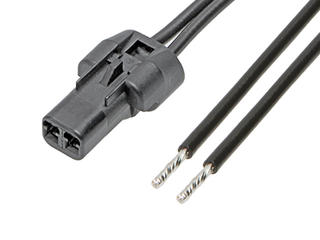 2153111021 - Mizu-P25 Female-to-Pigtail Off-the-Shelf (OTS) Cable Assembly, 2.50mm Pitch, Waterproof, Single Row, 150.00mm Length, Tin (Sn) Plating, 2 Circuits, Black
