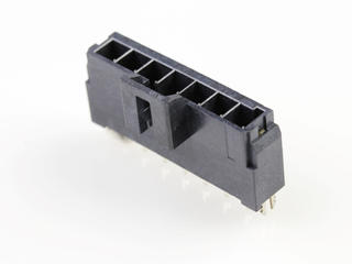 1722871307 - Ultra-Fit Vertical Header, 3.50mm Pitch, Single Row, 7 Circuits, with Solder Clips, 0.76µm Gold (Au) Plating, Glow-Wire Capable, Black