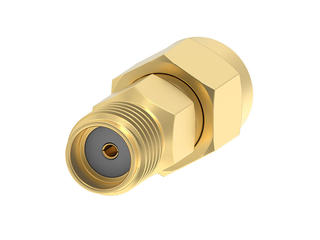 733860600 - SMA Jack-to-SMA Plug Adapter, Straight, Brass Body, Individual Bag, 50 Ohms