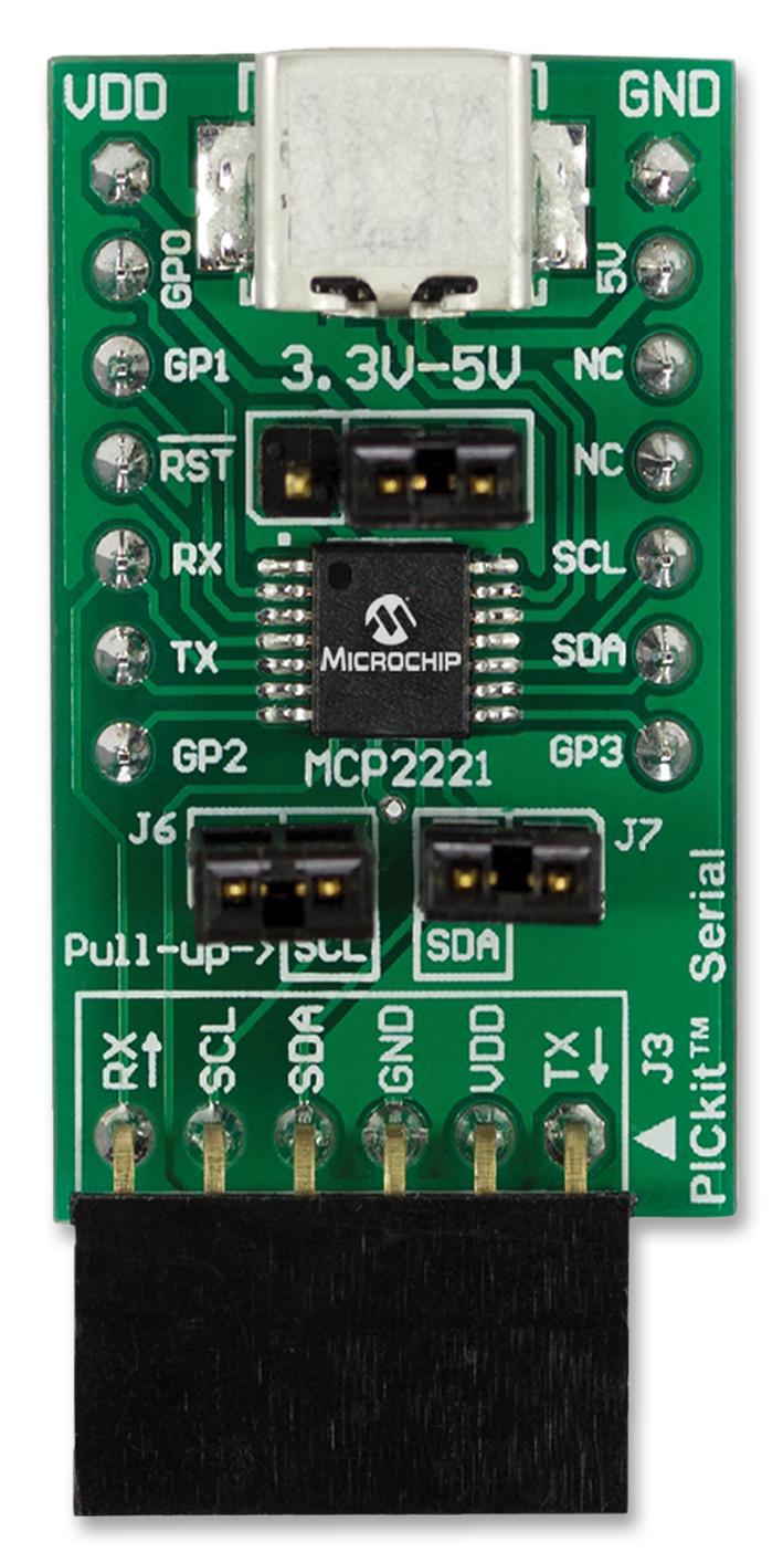 Evaluation Board, MCP2221 USB To UART/I2C/SMBUS, Includes USB To Mini-USB Cable