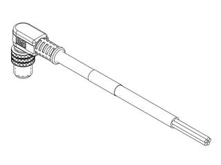 1200868495 - Nano-Change (M8) Single-Ended Cordset with Knurled Hexnut, 4 Poles, A-Coded, Male (90°) to Pigtail, 0.25mm² Black PUR LSOH Cable, 10.0m (32.81') Length