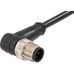 Molex-1200656638 null Micro-Change (M12) Single-Ended Cordset with Knurled Hex Nut, 4 Poles, Male (90) to Pigtail, 22 AWG, Yellow