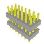 Samtec-TW-07-09-S-T-250-090 Connector Headers and PCB Receptacles Conn Board Stacker HDR 21 POS 2mm Solder ST Top Entry Thru-Hole Bulk