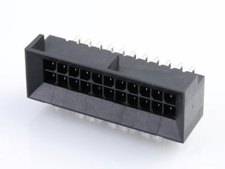 444282201 - Micro-Fit BMI Header, Surface Mount Compatible, Dual Row, Right-Angle, with Snap-in Plastic Peg PCB Lock, 22 Circuits, Tin (Sn) Plating