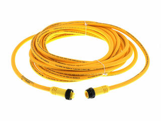 1300090856 - Mini-Change A-Size Double-Ended Cordset, Male 5-Pole (Straight) to Female 4-Pole (Straight), 16 AWG, Yellow TPE Cable, 3.0m (9.84') Length