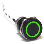 Bulgin Limited-MC19MOBGN Switch Push Button Switch Push Button OFF (ON) DPDT Flush Round Button 0.5A 24VDC Momentary Panel Mount Wire Lead Bulk