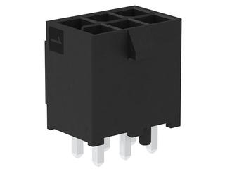 2125201008 - Mini-Fit Max Vertical Header, Dual Row, Through Hole, 8 Circuits, Tin (Sn) Plating, Black, Glow-Wire Capable