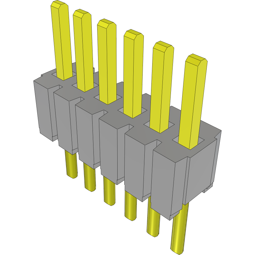 Samtec-HMTMS-106-25-S-S-118 Connector Headers and PCB Receptacles Conn Unshrouded Header HDR 6 POS 1.27mm Solder ST Thru-Hole Bulk