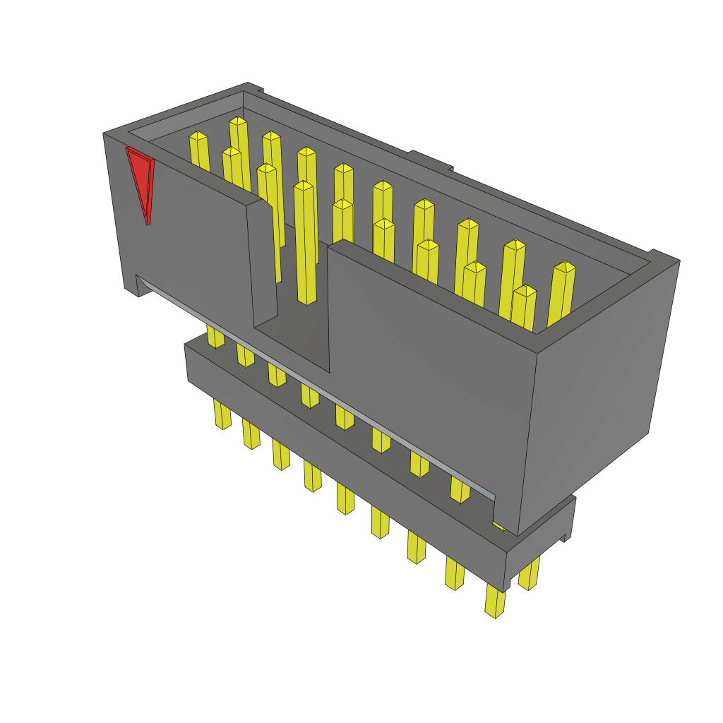 Samtec-ZSS-109-02-L-D-595 Connector Headers and PCB Receptacles Conn Elevated Shrouded Header (4 Sides) HDR 20 POS 2.54mm Solder ST Thru-Hole Layer