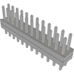 Samtec-TW-12-11-T-D-120-100 Connector Headers and PCB Receptacles Conn Board Stacker HDR 24 POS 2mm Solder ST Top Entry Thru-Hole Bulk