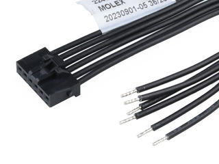 2240901063 - KK Plus 250-to-Pigtail Off-the-Shelf (OTS) Cable Assembly, 2.50mm Pitch, Single Row, 300.00mm Length, 6 Circuits, Black