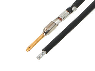 2163031223 - Pre-Crimped Lead MX150-Male-to-Pigtail, Gold (Au) Plating, 225.00mm Length, 14 AWG, Black