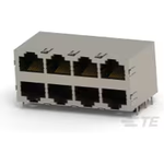 TE Connectivity-1734715-2 Connector Telephone and Telecom Conn RJ-45 F 64 POS 1.27mm Solder RA Thru-Hole 64 Terminal 8 Port Cat 3 Tube