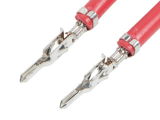2153422125 - Pre-Crimped Lead Mini-Fit Jr. Male-to-Mini-Fit Jr. Male, Tin (Sn) Plating, 450.00mm Length, 16 AWG, Red