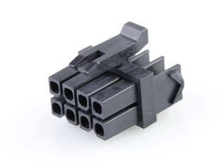 1729520801 - Micro-Fit TPA Receptacle Housing, Dual Row, 8 Circuits, UL 94V-0, Low-Halogen, Black