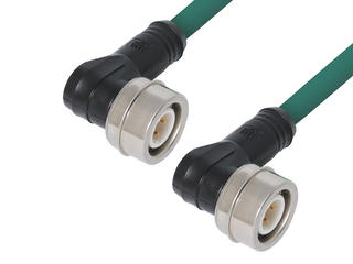 1204061040 - Ultra-Lock 2.0 (M12) Double-Ended Cordset, 4 Poles, D-Coded, Male (90°) to Male (90°), EtherNet Cat5e TPU Cable, Teal, 10.0m Length