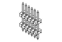 874471012 - 3.96mm Pitch Dual Body Header, Vertical, Through Hole, 10 Circuits, 0.38µm Gold(Au) over 1.25µ Nickel(Ni) Plating, Tube Packaging