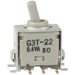 NKK Switches-G3T22AB Switch Toggle Switch Toggle ON None ON DPDT Round Lever Gull Wing 0.1A 28VAC 28VDC 0.4VA PC Mount with Bracket Tray