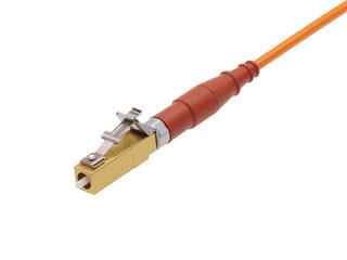 1063975500 - LC2+ Connector High Temperature, Multimode, 127µm Ceramic PC Ferrule, 1.60mm Simplex Cable, Gold Housing, Straight Boot