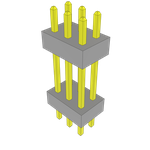 Samtec-TW-03-10-L-D-400-110 Connector Headers and PCB Receptacles Conn Board Stacker HDR 6 POS 2mm Solder ST Top Entry Thru-Hole Bulk
