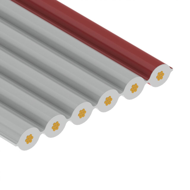 06 strand ribbon-gray with red