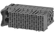 1705303026 - Impact 85 Ohm Plus 3 Pair Right-Angle Daughtercard, Left Guide, 16 Columns, 144 Circuits, Plated Through Hole Dimension 0.39mm, Lead Free