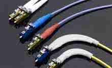 1063971364 - LC2+ Connector, Singlemode, 126µm Ceramic PC Ferrule, 2.00mm Simplex Cable, Blue Housing, 90° Boot