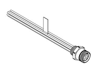 1300140042 - Mini-Change B-Size Receptacle, 7 Poles, 1/2" - 14 NPT Threads, Female (Straight) to 16 AWG Leads, 1.83m (6.0') Length