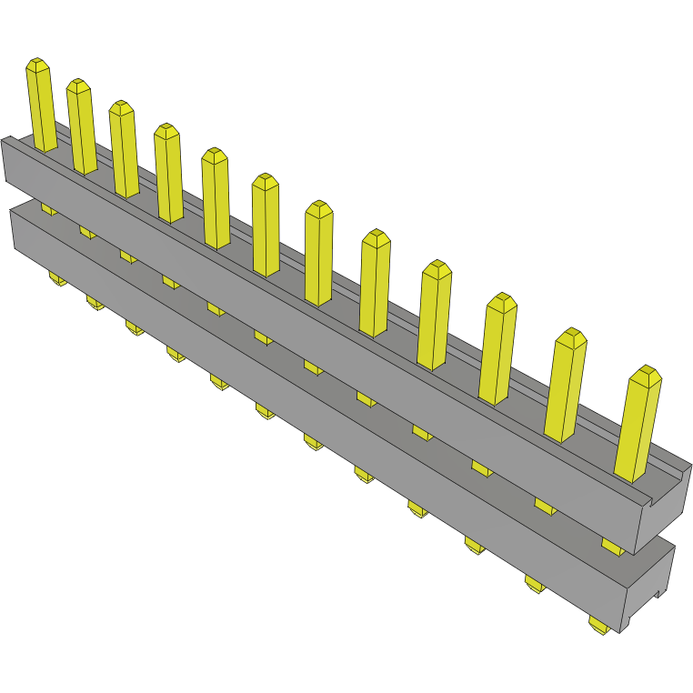Samtec-TW-12-01-G-S-160-055 Connector Headers and PCB Receptacles Conn Board Stacker HDR 12 POS 2mm Solder ST Top Entry Thru-Hole Bulk