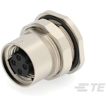 TE Connectivity-T4141510044-000 Connector Circular Standard Circular Connectors, Wire-to-Panel, 4 Position, Sealable, Wire and Cable, Signal, Panel Mount, Reverse Gender, Nickel, M12 Connector
