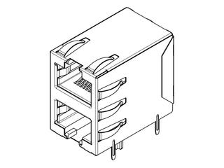 2056591001 - Gigabit Magnetic Jack, 2x1, Through-Hole, Non-PoE , Non-LED