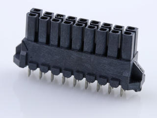 447691801 - Micro-Fit BMI Receptacle Header, Dual Row, Vertical, with Press-fit Plastic Pegs, 2.54µm Tin (Sn), 18 Circuits