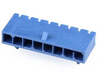 2157601038 - Micro-Fit+ Versa Color Right-Angle Header, Through Hole, 3.00mm Pitch, Single Row, 8 Circuits, Matte Tin (Sn) Plating, Glow-Wire Capable, Blue 2157601038 - Micro-Fit+ Versa Color Right-Angle Header, Through Hole, 3.00mm Pitch, Single Row, 8 Circuits, Matte Tin (Sn) Plating, Glow-Wire Capable, Blue