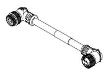 1300108036 - Mini-Change Double-Ended Cordset, 5 Poles, Male (90°) to Female (90°), 16 AWG, Gray PUR Cable, 1.0m (3.28') Length 1300108036 - Mini-Change Double-Ended Cordset, 5 Poles, Male (90°) to Female (90°), 16 AWG, Gray PUR Cable, 1.0m (3.28') Length