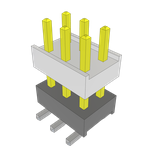 Samtec-HW-03-07-T-D-200-120 Connector Headers and PCB Receptacles Conn Board Stacker HDR 6 POS 2.54mm Solder ST Top Entry Thru-Hole Bulk