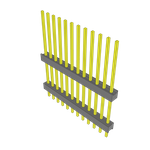 Samtec-ZW-12-19-T-S-590-145 Connector Headers and PCB Receptacles Conn Board Stacker HDR 12 POS 2.54mm Solder ST Top Entry Thru-Hole Bulk
