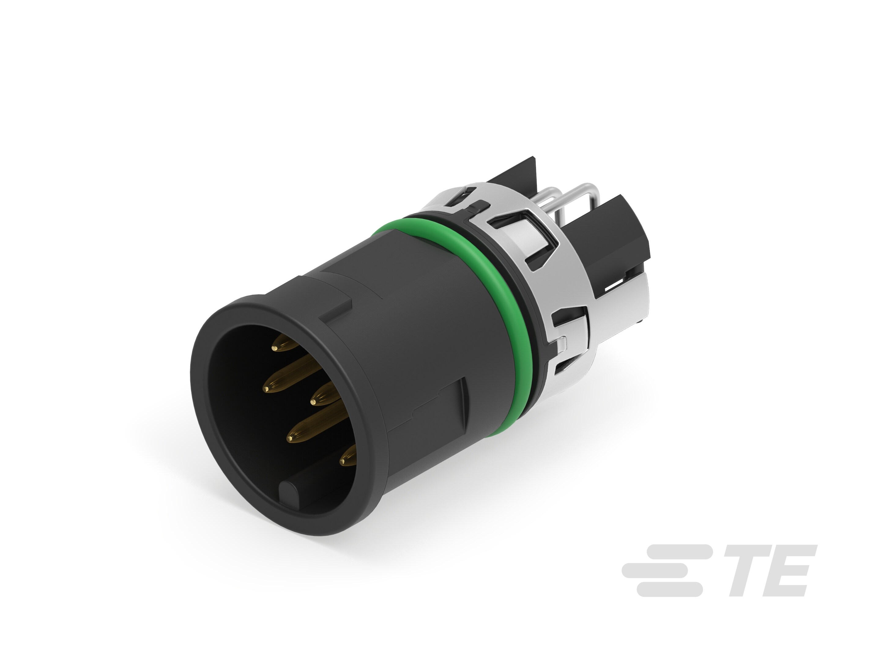 M12 MALE, A CODE,RA, 8P THR FRONT MOUNT-225522-E