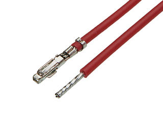 2174912123 - Pre-Crimped Lead iGrid-Female-to-Pigtail, Tin (Sn) Plating, 225.00mm Length, 22 AWG, Red