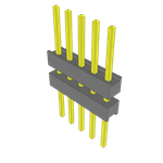 Samtec-ZW-05-10-G-S-260-285 Connector Headers and PCB Receptacles Conn Board Stacker HDR 5 POS 2.54mm Solder ST Top Entry Thru-Hole Bulk
