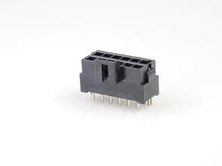 1722991212 - Ultra-Fit Vertical Header, 3.50mm Pitch, Dual Row, 12 Circuits, with Solder Clips, 0.38µm Gold (Au) Plating, Black, Glow-Wire Capable