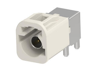 2082410201 - High-Speed FAKRA Mini (HFM) Single Header, 1x1, Right-Angle, Through Hole, Key B, White, 50 Ohms