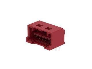 5031750602 - 1.50mm Pitch, CLIK-Mate PCB Receptacle, Single Row, Through Hole, Right-Angle, Tin Plating, Positive Lock, with Peg, 6 Circuits, Red