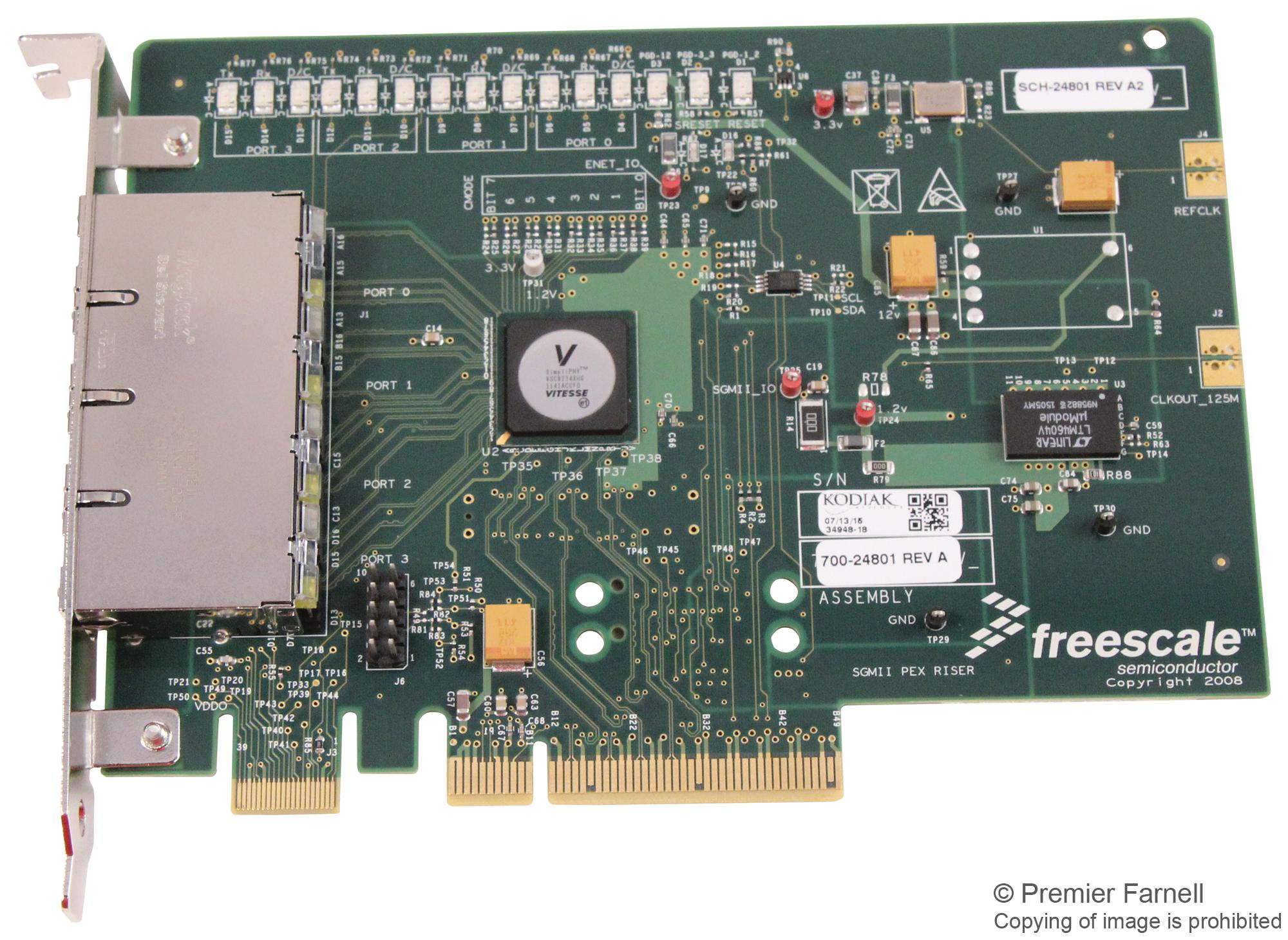 SGMII-PEX RISER CARD FOR QORIQ DEVELOPMENT SYSTEMS