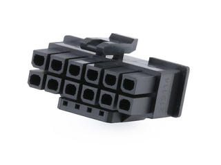 2191140161 - Micro-Fit+ PCIe CEM5 Receptacle Housing, 16 Circuits (12 Power, 4 Signal), Black