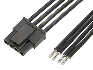 2147512041 - Micro-Fit 3.0 Female-to-Pigtail Off-the-Shelf (OTS) Cable Assembly, Single Row, 150.00mm Length, Gold (Au) Plating, 4 Circuits, Black 2147512041 - Micro-Fit 3.0 Female-to-Pigtail Off-the-Shelf (OTS) Cable Assembly, Single Row, 150.00mm Length, Gold (Au) Plating, 4 Circuits, Black