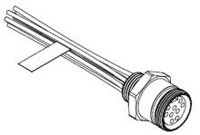 1300150121 - Mini-Change C-Size Receptacle, 9 Poles, 1/2" - 14 NPT Threads, Female (Straight) to Leads, 0.91m (3.0') Length 1300150121 - Mini-Change C-Size Receptacle, 9 Poles, 1/2" - 14 NPT Threads, Female (Straight) to Leads, 0.91m (3.0') Length