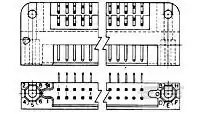 2 ROW BOX PIN 150 POS R/A-1-531719-3
