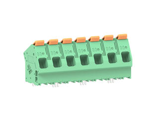 2249340007 - 15.00mm Pitch Lever Activated Fixed Mount PCB Terminal Block, 35° Wire Entry, Left Rear Terminal, 7 Circuit